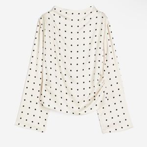 H&M Satin Blouse | Size - XL | Color - White/Dotted